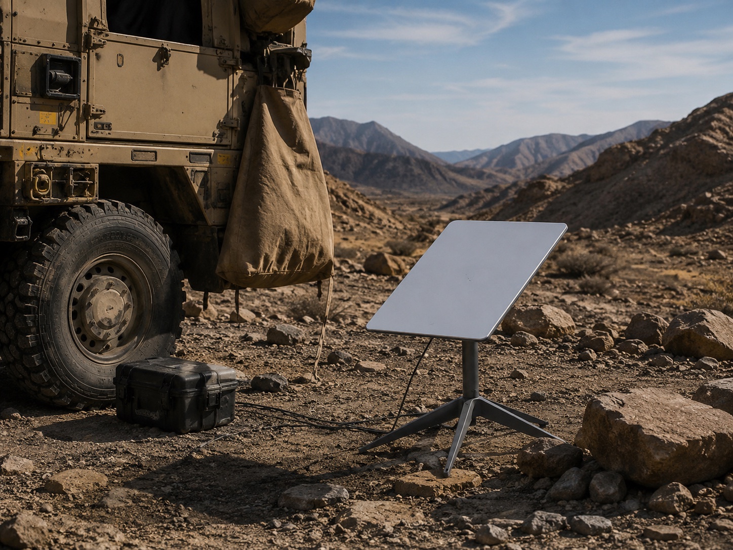 Satellite terminal deployed for connectivity in a remote location