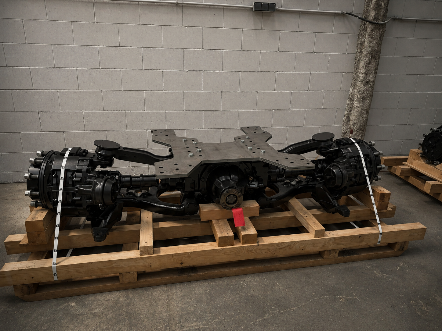 Axle assembly and technical components for a special-purpose vehicle